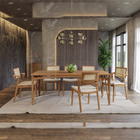 Mesa De Jantar Pés Madeira Tampo Mdf Demetra Champagne G60 -