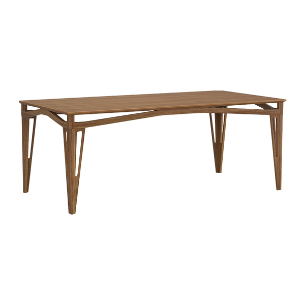 Mesa De Jantar Pés Madeira Tampo Mdf Demetra Champagne G60 -