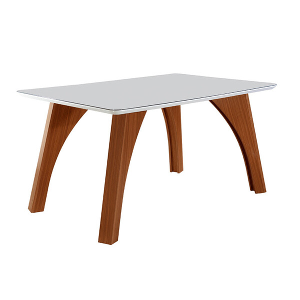 Mesa De Jantar Porto Retangular Tampo Mdf/vidro 135cm Shopkasa