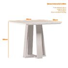 Mesa De Jantar Quadrada 4 Lugares 90cm Tampo Mdf Com Vidro Va