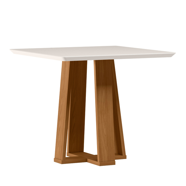 Mesa De Jantar Quadrada 4 Lugares 90cm Tampo Mdf Com Vidro Va