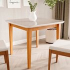 Mesa De Jantar Quadrada 4 Lugares 95cm Tampo Mdf E Vidro Tang