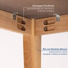 Mesa De Jantar Quadrada 4 Lugares 95cm Tampo Mdf E Vidro Tang