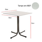 Mesa De Jantar Quadrada 70cm Branca Com 4 Cadeiras Estofada C