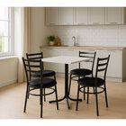 Mesa De Jantar Quadrada 70cm Branca Com 4 Cadeiras Estofada P