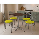 Mesa De Jantar Quadrada 70cm Imbuia Com 4 Cadeiras Estofada C