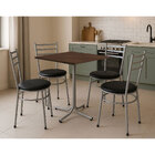 Mesa De Jantar Quadrada 70cm Imbuia Com 4 Cadeiras Estofada C