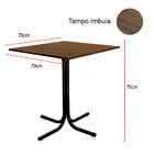 Mesa De Jantar Quadrada 70cm Imbuia Com 4 Cadeiras Estofada P