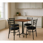 Mesa De Jantar Quadrada 70cm Imbuia Com 4 Cadeiras Estofada P