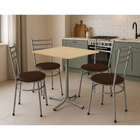 Mesa De Jantar Quadrada 70cm Pinus Com 4 Cadeiras Estofada Ci