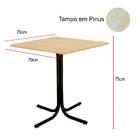 Mesa De Jantar Quadrada 70cm Pinus Com 4 Cadeiras Estofada Pr