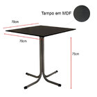 Mesa De Jantar Quadrada 70cm Preta Com 4 Cadeiras Estofada Ci