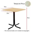 Mesa De Jantar Quadrada 70cm Preta Tampo Madeira Pinus