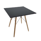 Mesa De Jantar Quadrada 80x80cm - Tampo Mdf Preto