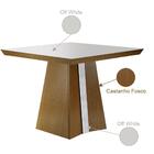 Mesa De Jantar Quadrada 90cm Dallas Vidro Off White