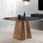 Mesa De Jantar Quadrada 90cm Dallas Vidro Off White