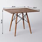 Mesa De Jantar Quadrada Amêndoa Eames Eiffel 90cm Com 4 Cadei