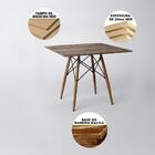 Mesa De Jantar Quadrada Amêndoa Eames Eiffel 90cm Com 4 Cadei