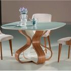 Mesa De Jantar Quadrada Bruxelas Madeira C/ Tampo Vidro Branc