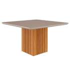 Mesa De Jantar Quadrada Com Tampo De Vidro Ana Off White E Na