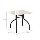 Mesa De Jantar Quadrada Com Tampo De Vidro Detroit Off White