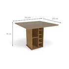 Mesa De Jantar Quadrada Com Tampo De Vidro Maeve Bronze E Fre