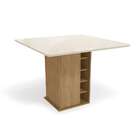 Mesa De Jantar Quadrada Com Tampo De Vidro Maeve Off White E