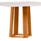 Mesa De Jantar Quadrada Com Tampo De Vidro Trevisto Off White