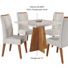 Mesa De Jantar Quadrada Decora Com Vidro 90x90 E 4 Cadeiras V