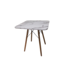 Mesa De Jantar Quadrada Eames Eiffel 70 Cm Borda Arredondada