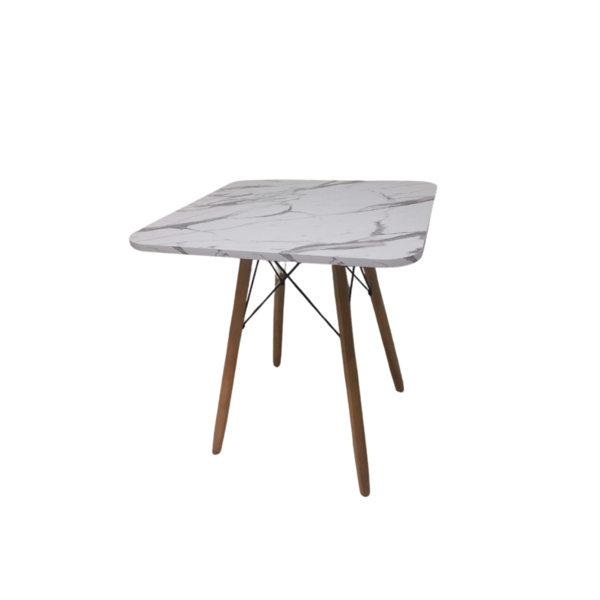 Mesa De Jantar Quadrada Eames Eiffel 70 Cm Borda Arredondada
