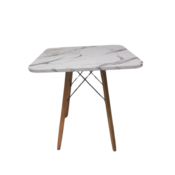 Mesa De Jantar Quadrada Eames Eiffel 90 Cm Borda Arredondada