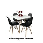 Mesa De Jantar Quadrada Eames Eiffel 90 Cm Borda Arredondada