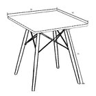 Mesa De Jantar Quadrada Eames Eiffel 90 Cm - Estilo Granito