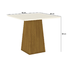 Mesa De Jantar Quadrada Edna 90 Cm Nature E Off White Canto R
