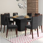 Mesa De Jantar Quadrada Helena 136x136 Cm Preto Com Base Made