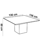 Mesa De Jantar Quadrada Helena 136x136 Cm Preto Com Base Made