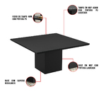 Mesa De Jantar Quadrada Helena 150x150 Cm Com Base De Madeira