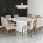 Mesa De Jantar Quadrada Helena 150x150 Cm Com Base De Madeira