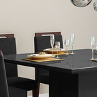 Mesa De Jantar Quadrada Helena 150x150 Cm Preto Com Base De M