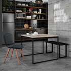 Mesa De Jantar Quadrada Industrial Stanford Concreto E Preta