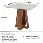 Mesa De Jantar Quadrada Luci 90x90cm Off White Com 4 Cadeiras