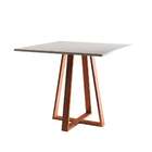 Mesa De Jantar Quadrada Mônaco Cobre E Branca 110 Cm