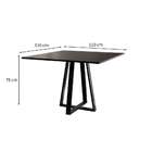 Mesa De Jantar Quadrada Mônaco Preta 110 Cm