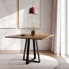 Mesa De Jantar Quadrada Mônaco Preta E Imbuia 110 Cm