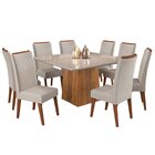 Mesa De Jantar Quadrada Monza Com 8 Cadeiras Madeira Maciça V