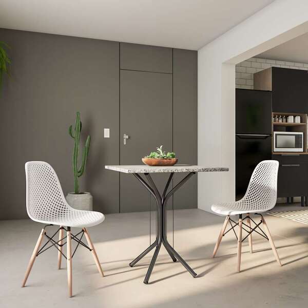 Mesa De Jantar Quadrada Tabita Preta 70 Cm