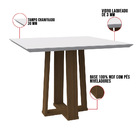 Mesa De Jantar Quadrada Tampo Com Vidro Leka 100 Cm Off White