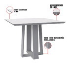 Mesa De Jantar Quadrada Tampo Com Vidro Leka 100 Cm Off White