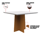Mesa De Jantar Quadrada Tampo Com Vidro Tina 100 Cm Off White